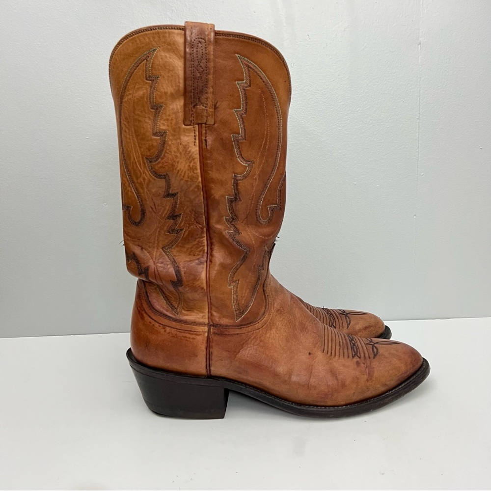1883 | Lucchese Brown Leather Cowboy Boots Extra Wide